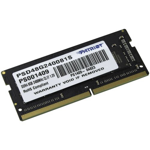 Оперативная память SO-DIMM 8 Гб DDR4 2400 МГц Patriot (PSD48G240081S) PC-19200