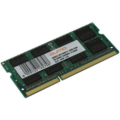 Оперативная память Qumo 8GB DDR3 1600MHz SODIMM 204-pin CL11 QUM3S-8G1600C11