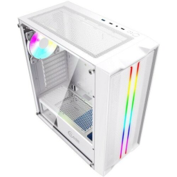 Корпус Powercase Mistral Evo White, Tempered Glass, 1x 120mm PWM ARGB fan + ARGB Strip + 3x 120mm PWM non LED fan, белый, ATX (CMIEW-F4S)