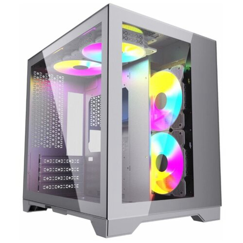 Корпус Powercase Vision Micro, White, Tempered Glass, 4х 120mm 5-color fan, белый, mATX