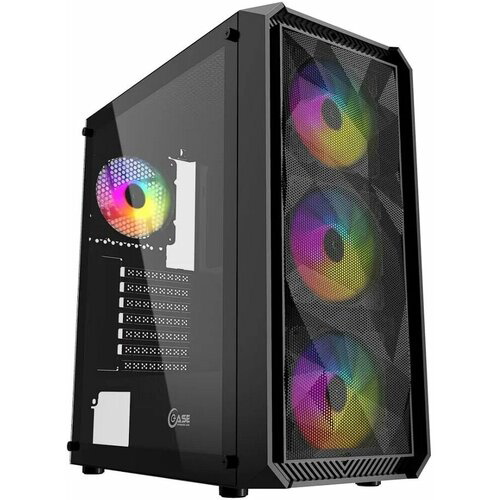 Корпус Powercase Mistral Edge, Tempered Glass, 4x 120mm 5-color fan, чёрный, ATX (CMIEB-L4)