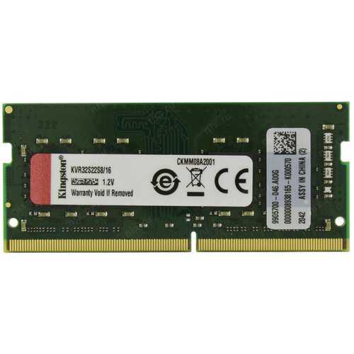 Оперативная память Kingston SODIMM 16GB 3200MHz DDR4 Non-ECC CL22 SR x8