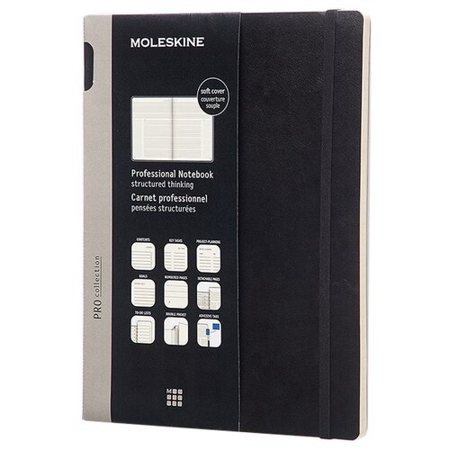 Блокнот Moleskine PROFESSIONAL SOFT PROPFNTB4SBK XLarge 190х250мм 192стр. мягкая обложка черный