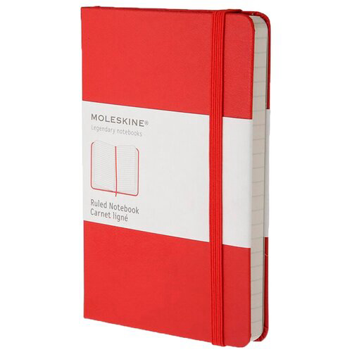 Блокнот Moleskine CLASSIC MM710R Pocket 90x140мм 192стр. линейка твердая обложка красный