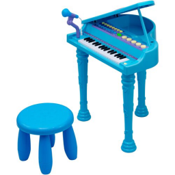 Детское пианино со стульчиком (2669-3205A) голубое, 32 клавиши