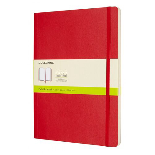 Блокнот Moleskine CLASSIC SOFT QP621F2 XLarge 190х250мм 192стр. линейка мягкая обложка красный