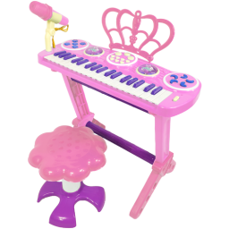 Детское пианино со стульчиком (2669-3708) розовое, 37 клавиш