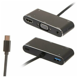 Переходник 0.1 m Type-C(m) => HDMI+VGA+USB