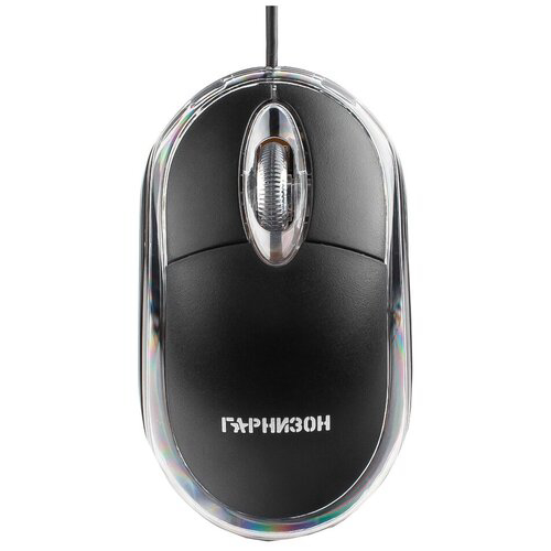 Мышь Гарнизон GM-100, USB, чип- Х, черный, 1000 DPI, 2кн.+колесо-кнопка