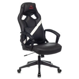 Кресло игровое Zombie DRIVER черный/белый эко.кожа с подголов. крестов. пластик
