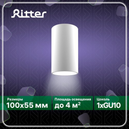 Светильники настенно-потолочные накладные RITTER 59950 0 Arton GU10