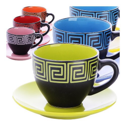 Чайный набор LORAINE 30451 черный,голубой,зеленый,красный,оранжевый,желтый,розовый