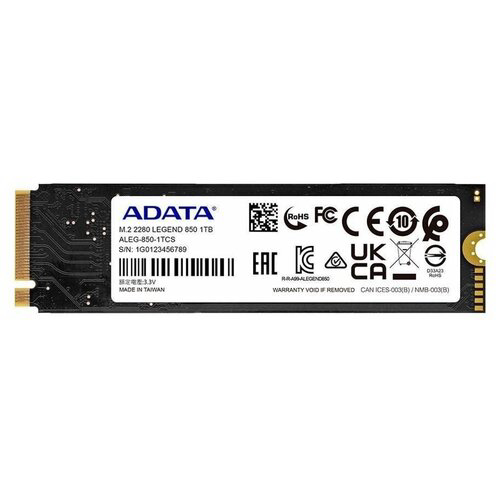 Твердотельный накопитель SSD M.2 2280 1TB ADATA LEGEND 850 Client SSD [ALEG-850-1TCS] PCIe Gen4x4 wi