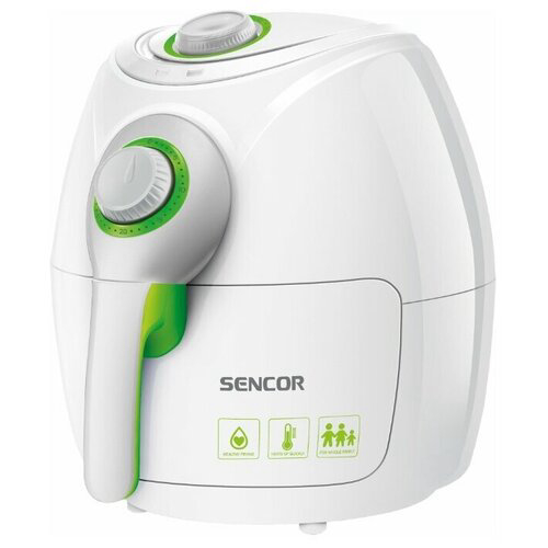 Аэрофритюрница SENCOR SFR3220WH, 1500 Вт, белый/зеленый