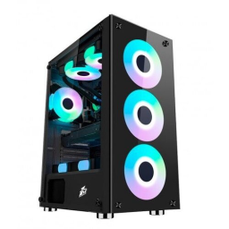 Корпус 1STPLAYER TRILOBITE T5, mATX, Midi-Tower, 2xUSB 3.0, RGB подсветка, белый, без БП