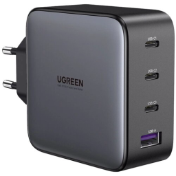 Сетевое зарядное устройство UGREEN CD226 (40747) USB-A+3*USB-C 100W GaN Tech Fast Charger EU. Цвет: черный