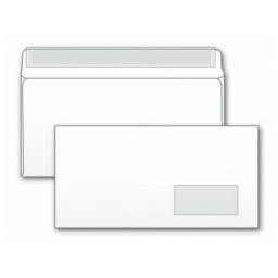 Конверт Buro 125638 E65 110x220мм с правым окном белый силиконовая лента 80г/м2 (pack:1000pcs)