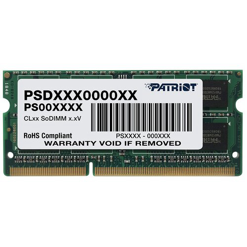 Память DDR3 4Gb 1333MHz Patriot PSD34G13332S RTL PC3-10600 SO-DIMM