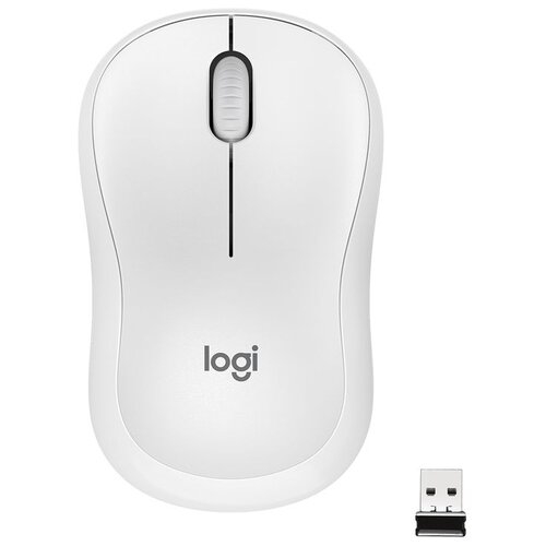 Мышь беспроводная Logitech M221 SILENT, 1000dpi, оптическая светодиодная, USB, белый (910-006090)