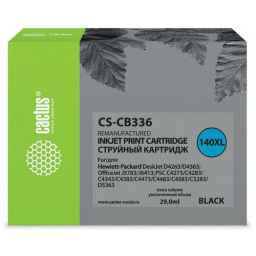 Картридж струйный Cactus CS-CB336 №140XL черный (29мл) для HP DJ D4263/D4363/DJ J5783/J6413/PSC C4273/C4283/C4343/C4383/C4473/C4483/C4583/C5283/D5363