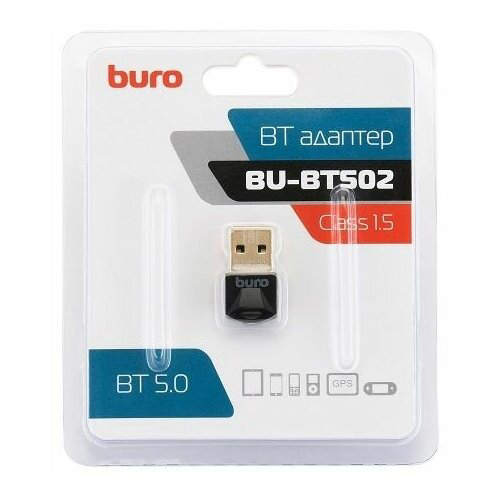 Адаптер USB Buro BU-BT502 BT5.0+EDR class 1.5 20м черный