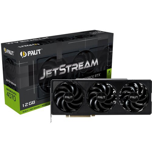 Видеокарта Palit RTX4070 JETSTREAM 12GB  PCIE16 12288Mb 192 GDDR6X 1920/21000 HDMIx1 DPx3 HDCP Ret