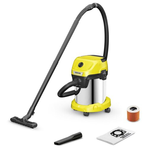 Строительный пылесос Karcher WD 3 S V-17/4/20 1000Вт (уборка: сухая/сбор воды) желтый