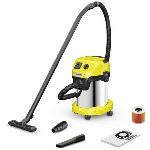 Строительный пылесос Karcher WD 3 P S V-17/4/20 1000Вт (уборка: сухая/сбор воды) желтый