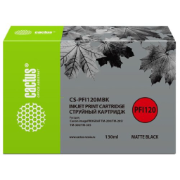 Картридж струйный Cactus CS-PFI120MBK, черный матовый 130мл