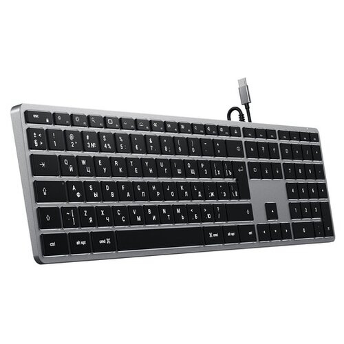 Клавиатура Satechi Slim W3 USB-C Wired Keyboard-RU. Раскладка - Русская. Цвет- Серый космос.