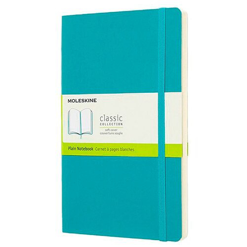 Блокнот Moleskine CLASSIC SOFT QP618B35 Large 130х210мм 192стр. нелинованный мягкая обложка голубой