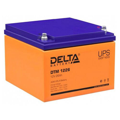 Аккумуляторная батарея Battery Delta DTM 1226, voltage 12V, capacity 26Ah, 166х175х125mm