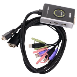 KVM переключатель ATEN CS682 1 user USB+DVI-D =>  2 cpu USB+DVI-D, со встр.шнурами USB+Audio 2x1.2м.