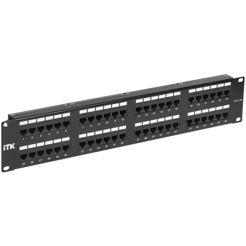 Патч-панель ITK PP48-2UC5EU-D05 19" 2U 48xRJ45 кат.5e UTP