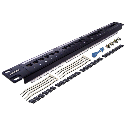 Патч-панель Lanmaster LAN-PPL24U5E 19" 1U 24xRJ45 кат.5e UTP