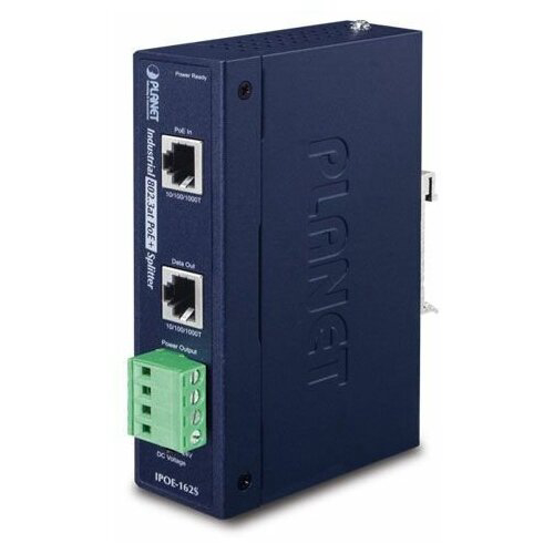 IPOE-162S индустриальный PoE сплиттер IP30, - 12V & 24V (-40 to 75 C)