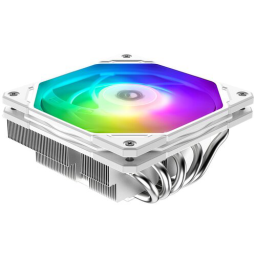 Кулер ID-COOLING IS-55 ARGB WHITE LGA1700/1200/115X/AM5/AM4 низкопрофильный высота 55mm (27шт/кор, TDP 125W, PWM, 5 тепл.трубок + медная база, ARGB FAN 120mm, белый) BOX