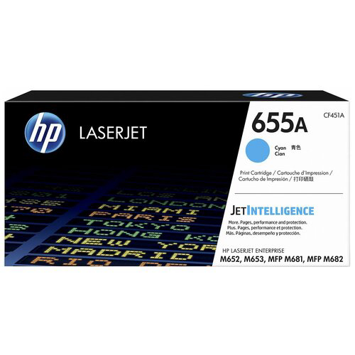 Картридж лазерный HP 655A CF451A голубой (10500стр.) для HP M652/653/M681/682