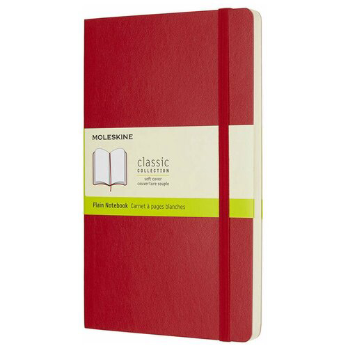 Блокнот Moleskine CLASSIC SOFT QP618F2 Large 130х210мм 192стр. нелинованный мягкая обложка красный