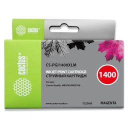 Картридж струйный Cactus CS-PGI1400XLM пурпурный (12мл) для Canon MB2050/MB2350/MB2040/MB2340