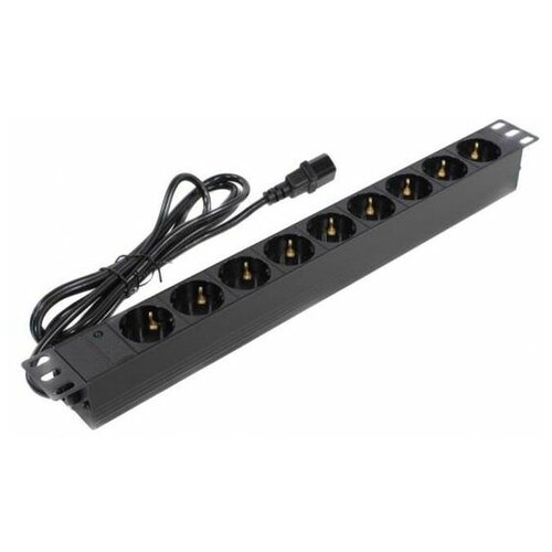 Блок розеток ExeGate ServerPro PDU-19H906 Al-9S-C14-2.5, 19",1U,алюм,