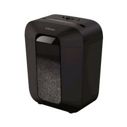 Шредер Fellowes PowerShred LX50 черный (секр.P-4) перекрестный 9лист. 17лтр. скрепки скобы пл.карты