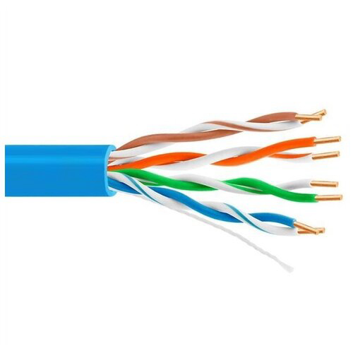 Кабель 5bites US5505-100A-BL UTP / SOLID / 5E / 24AWG / CCA / PVC / BLUE / 100M