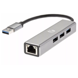 Переходник USB 3.0 -->RJ-45 1000Mbps+3 USB3.0, Aluminum Shell, 0.2м VCOM <DH312A>
