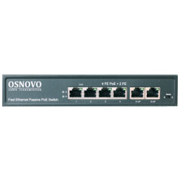 Коммутатор Osnovo SW-20600/A(80W) 6x100Mb 4PoE+ 80W неуправляемый