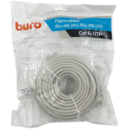 Патч-корд Buro UTP 4 пары cat6 CCA molded 20м серый RJ-45 (m)-RJ-45 (m)