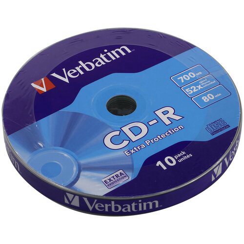 Диск CD-R Verbatim 700Mb 52x Cake Box (25шт) Printable (43439)