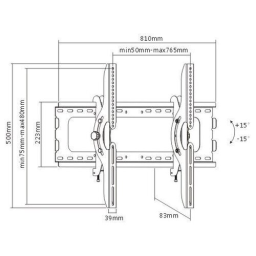 Кронштейн для телевизора Ultramounts UM843T черный 37"-75" макс.75кг настенный наклон