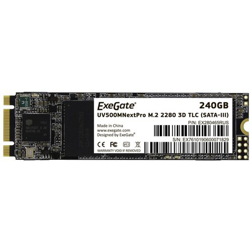 Накопитель SSD  ExeGate EX280465RUS UV500MNextPro 240 Gb M.2 2280  3D TLC (SATA-III)