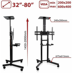 Подставка для телевизора Arm Media PT-STAND-11 черный 32"-65" макс.40кг напольный фиксированный